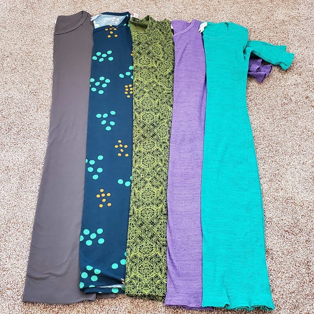 Lot of 5 lularoe Julia xs  dresses